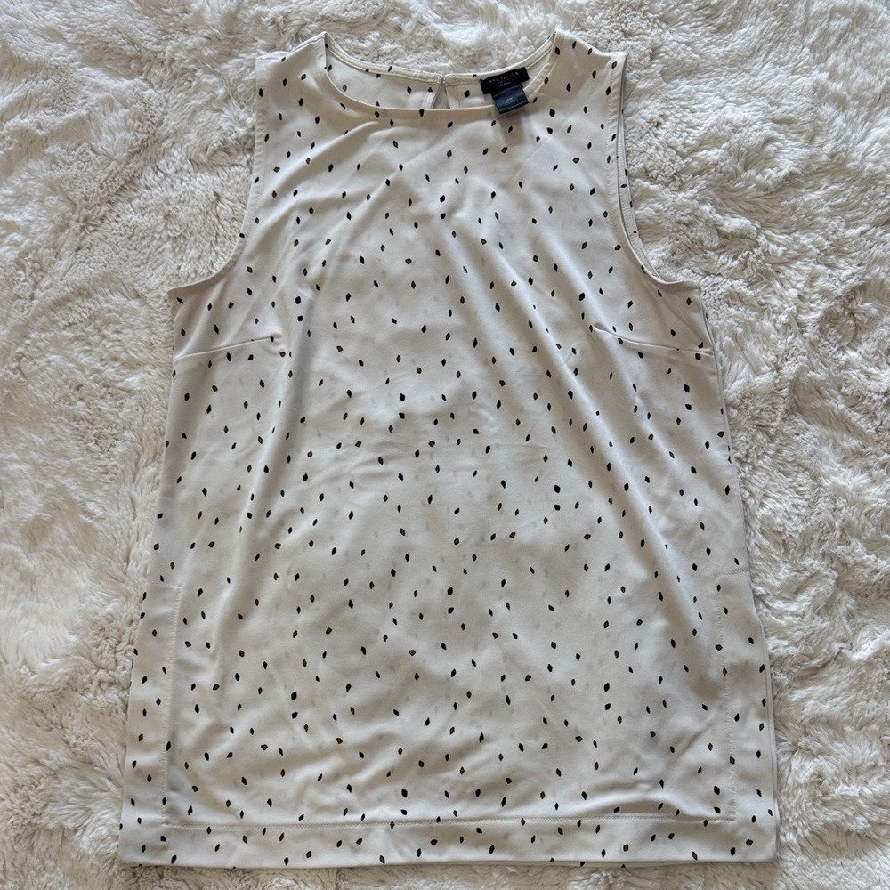 Ann Taylor Cream and Black Sleeveless Tank Top